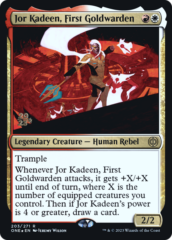 Jor Kadeen, First Goldwarden [Phyrexia: All Will Be One Prerelease Promos] Hot on Sale