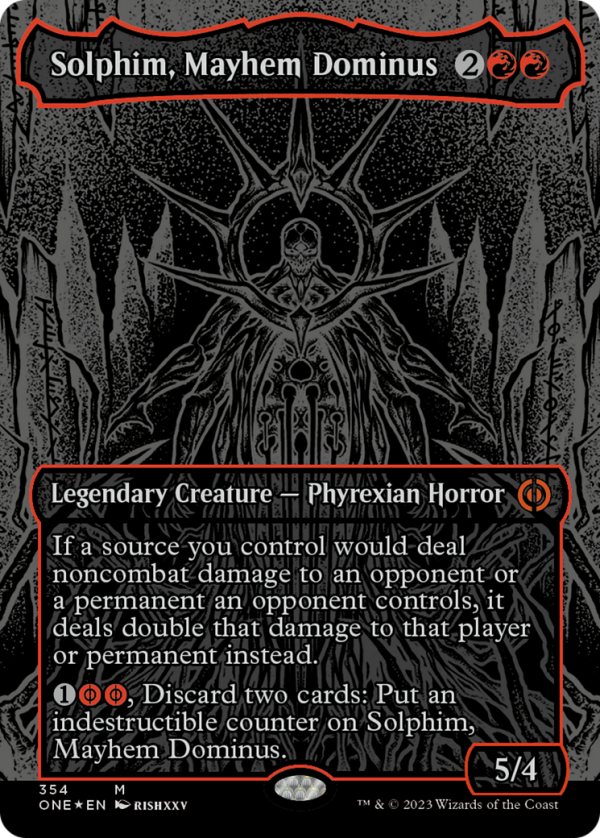 Solphim, Mayhem Dominus (Oil Slick Raised Foil) [Phyrexia: All Will Be One] Hot on Sale