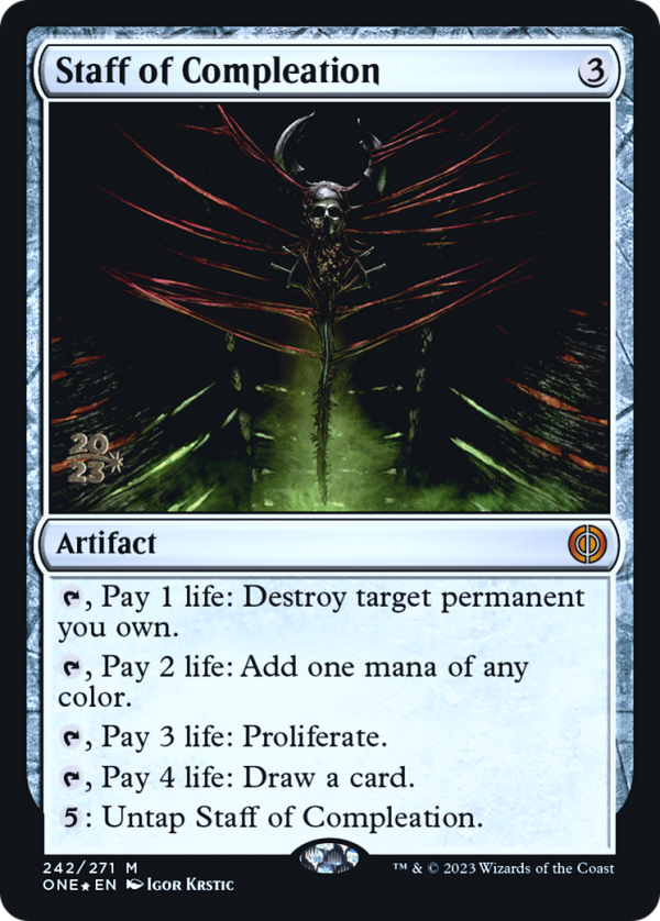 Staff of Compleation [Phyrexia: All Will Be One Prerelease Promos] For Discount