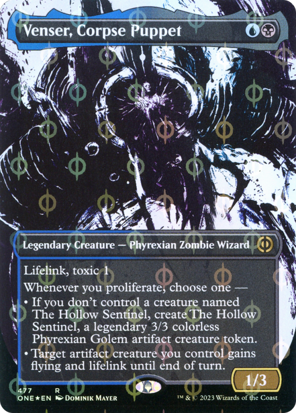 Venser, Corpse Puppet (Borderless Ichor Step-and-Compleat Foil) [Phyrexia: All Will Be One] Online Hot Sale