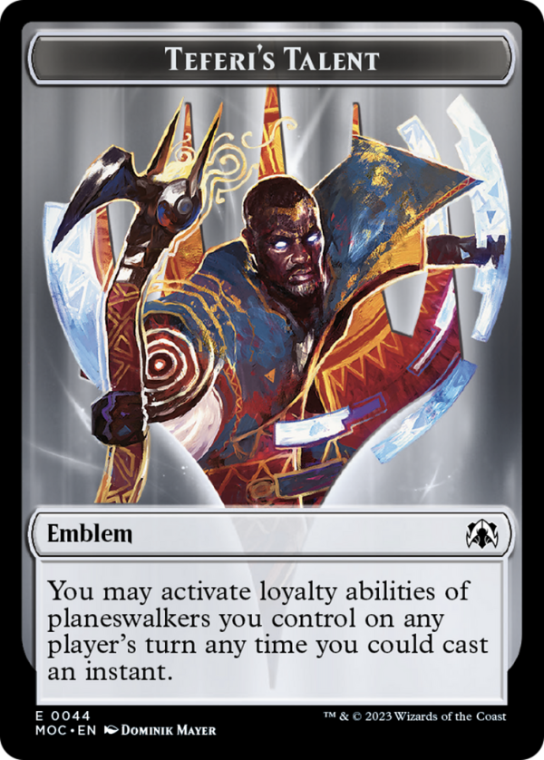 Teferi s Talent Emblem [March of the Machine Commander Tokens] Hot on Sale