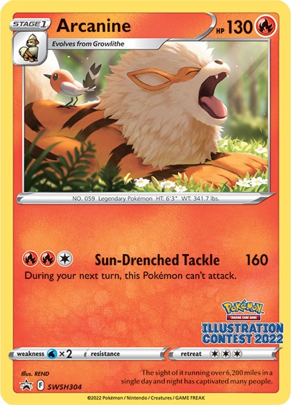 Arcanine (SWSH304) (Illustration Contest 2022) [Sword & Shield: Black Star Promos] on Sale