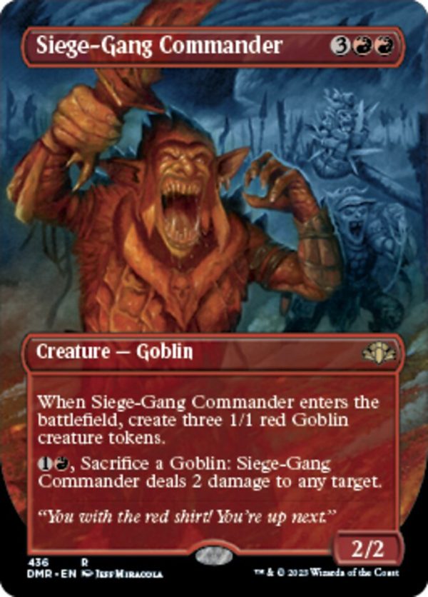 Siege-Gang Commander (Borderless Alternate Art) [Dominaria Remastered] Cheap