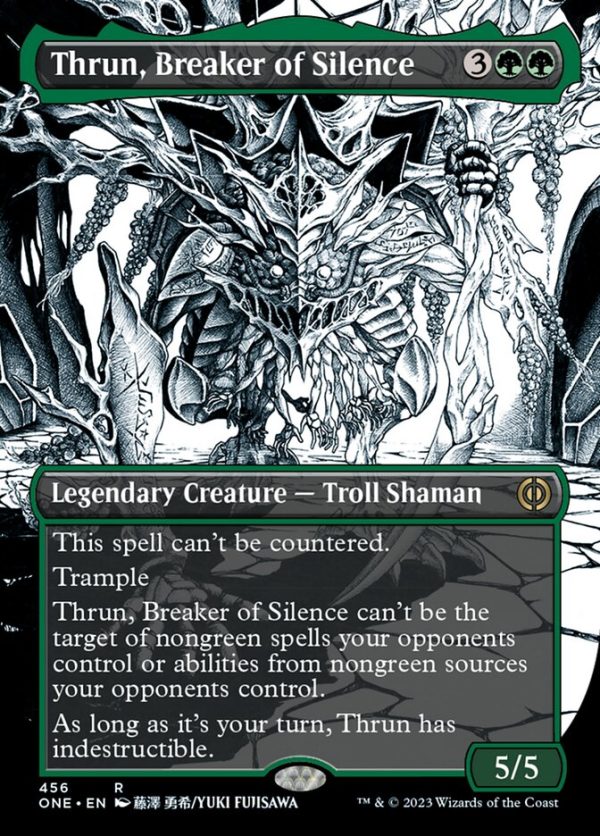 Thrun, Breaker of Silence (Borderless Manga Step-and-Compleat Foil) [Phyrexia: All Will Be One] Discount