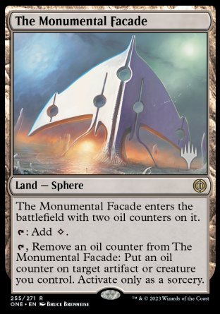 The Monumental Facade (Promo Pack) [Phyrexia: All Will Be One Promos] For Sale